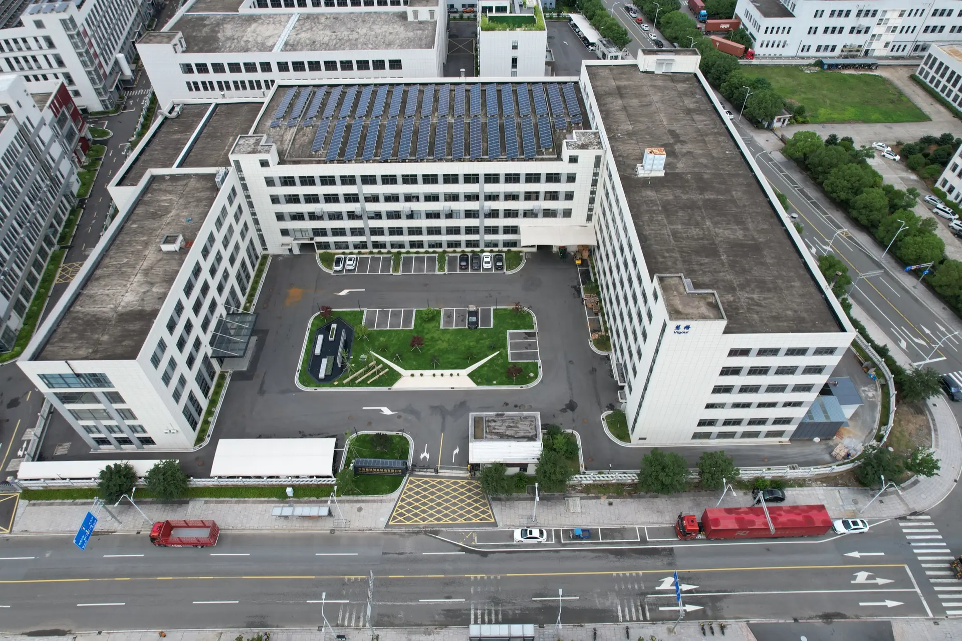 Aerial view of our factory at No. 266 Tianhai Road, Ningbo