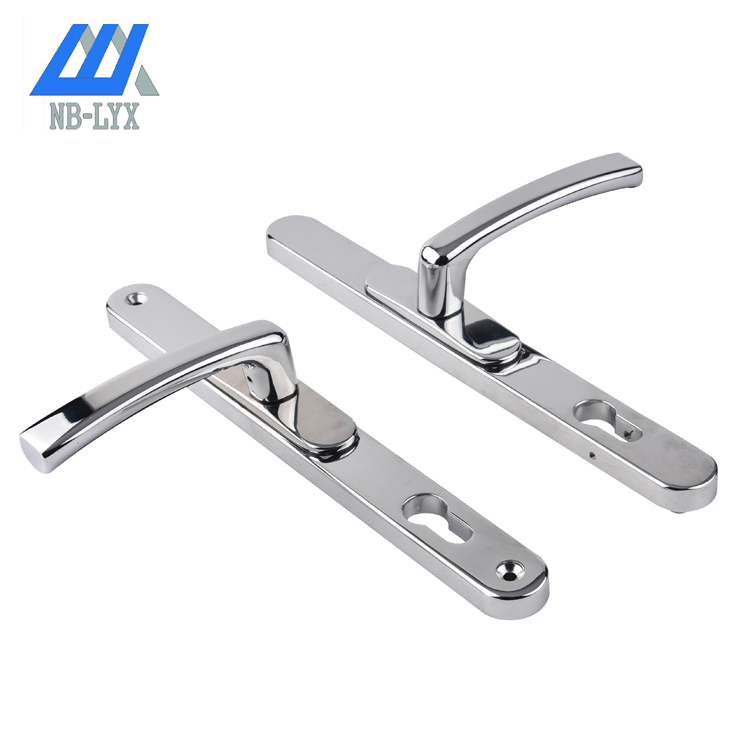 UPVC Zinc Alloy Adjustable Door panel handle White Chrome